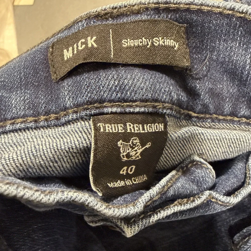 True Religion‎ Mick MENS 40 X 30 DARK BLUE WASH SLOUGHLY SKINNY JEANS